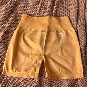 Gymshark yellow biker shorts